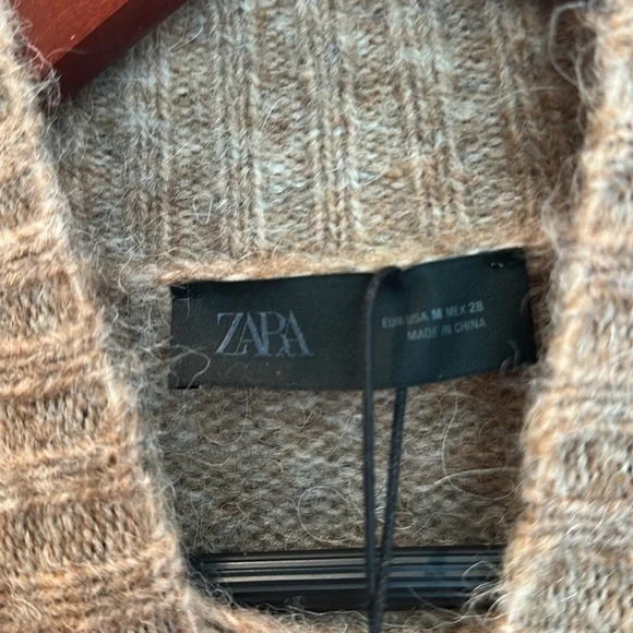 Zara Ruffle Mock Neck Sweater Vest in Taupe - Picture 3 of 4